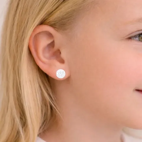 8 mm blomst øredobber i sølv - Little Ones