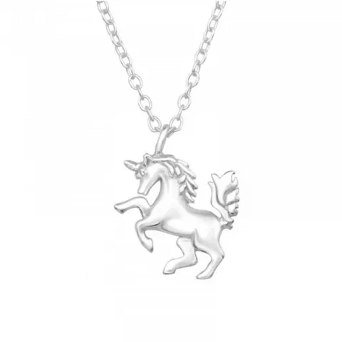 hester halskjede med anheng i sølv