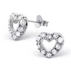 Hjerte øredobber i sølv