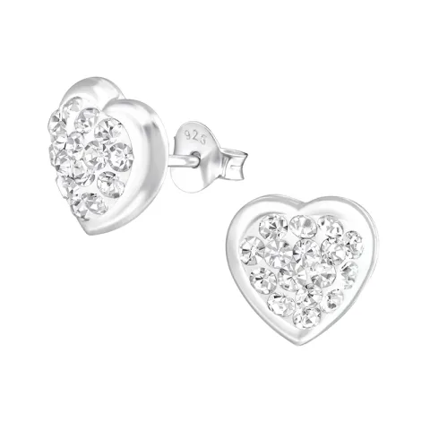 Hjerte øredobber i sølv