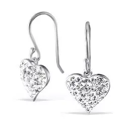 Hjerte øredobber i sølv