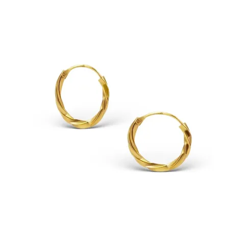 14 mm creol i forgylt sølv