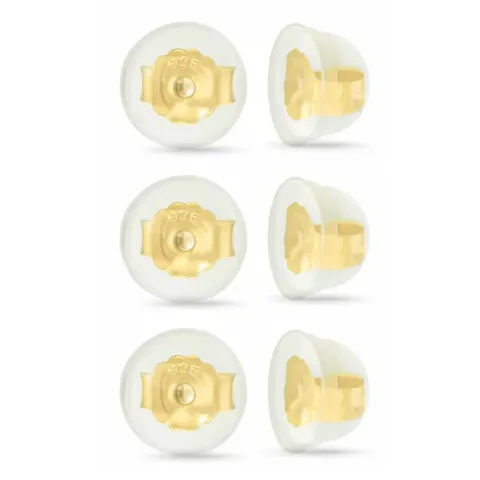 3 par butterflies i forgylt sølv