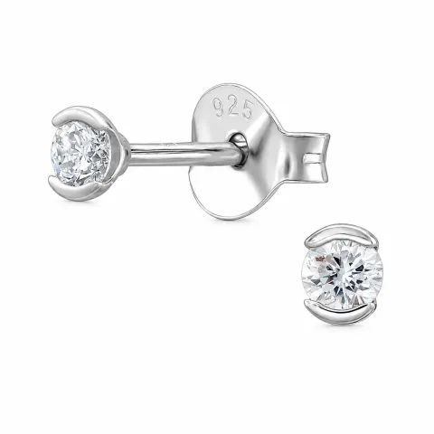 ørestikker i sølv med lab grown diamant 