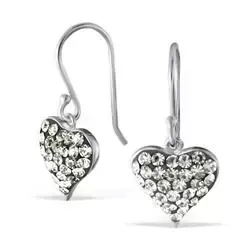 Hjerte øredobber i sølv