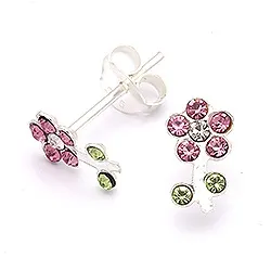 Blomst øredobber i sølv