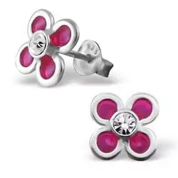 Blomst øredobber i sølv