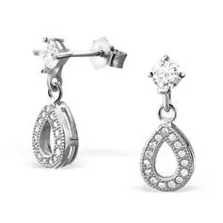 Dråpe øredobber i rodinert sølv