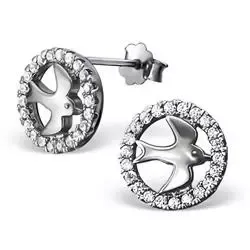 Runde øredobber i rodinert sølv