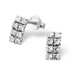 60 mm firkantet øredobber i sølv