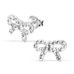 sløyfe øredobber i sølv