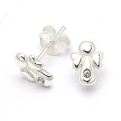 Engel hvite zirkon øredobber i sølv