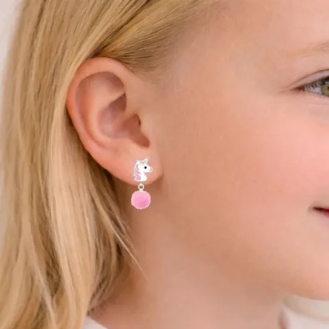 lange enhjørning øredobber i sølv - Little Ones