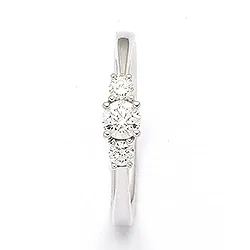 diamant ring i 14 karat hvitt gull 0,21 ct 0,132 ct