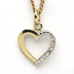 hjerte anheng i 8 karat gull 0,004 ct