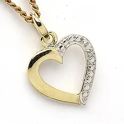 hjerte anheng i 8 karat gull 0,004 ct