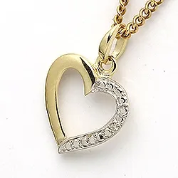 hjerte anheng i 8 karat gull 0,004 ct