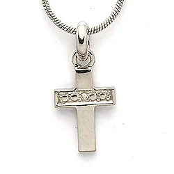 kors anheng i 8 karat hvitt gull 0,004 ct