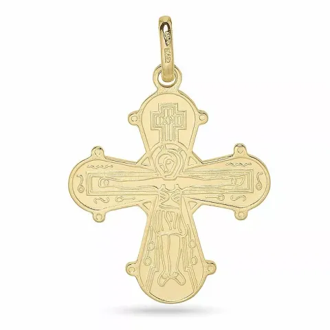 Dagmarkors 18 x 27 mm anheng i 9 karat gull