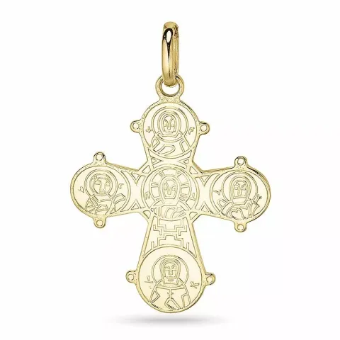 Dagmarkors 18 x 27 mm anheng i 9 karat gull