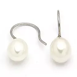 perleøredobb i 9 karat hvitt gull