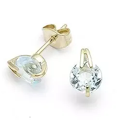Topas ørestikker i 9 karat gull med topaser