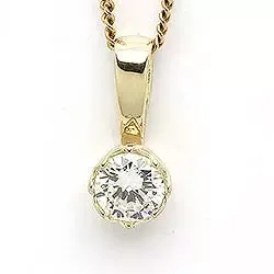 Rundt anheng i 9 karat gull