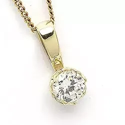 Rundt anheng i 9 karat gull