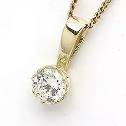 Rundt anheng i 9 karat gull