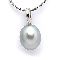 perle anheng i 9 karat hvitt gull