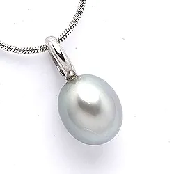 perle anheng i 9 karat hvitt gull