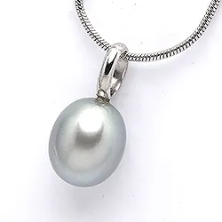 perle anheng i 9 karat hvitt gull