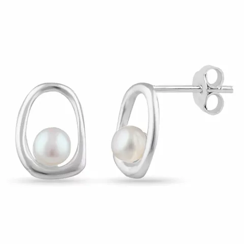 perle øredobber i sølv