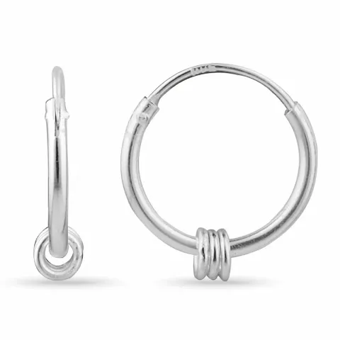 12 mm Bali creol øredobber i sølv