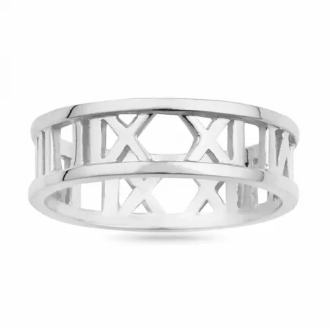 Romerske tall ring i sølv