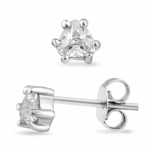 zirkon solitaireørepynt i sølv