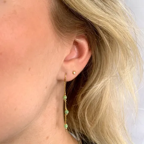 amasonitt kjedeøreringer i forgylt sølv - Loom Stones