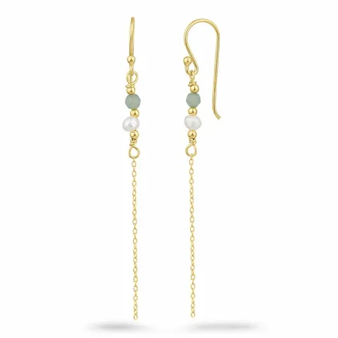 perle kjedeøreringer i forgylt sølv - Loom Stones