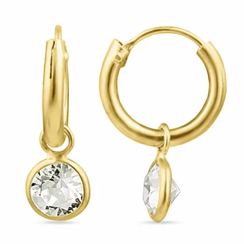 12 mm zirkon creol i forgylt sølv