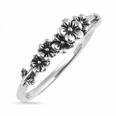 blomst ring i sølv