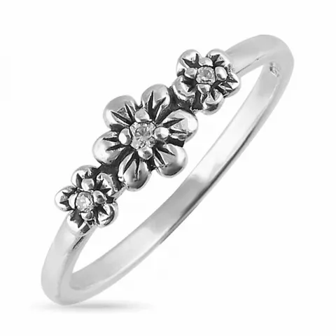 blomst ring i sølv