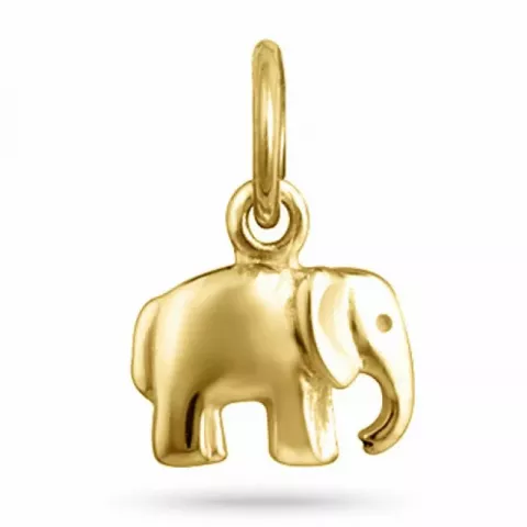 Elefant anheng i forgylt sølv