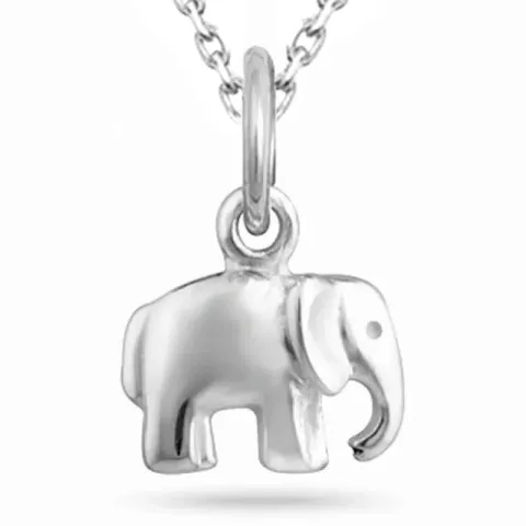elefant halskjede i sølv med anheng i sølv