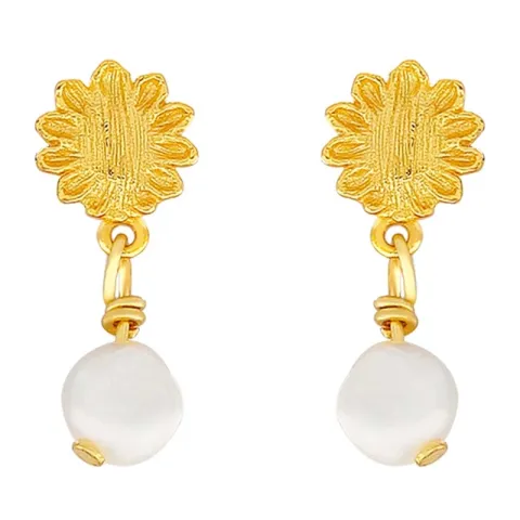 Hultquist Evelyn perle øredobber i forgylt sølv