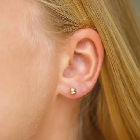5 mm kule ørestikker i 9 karat gull