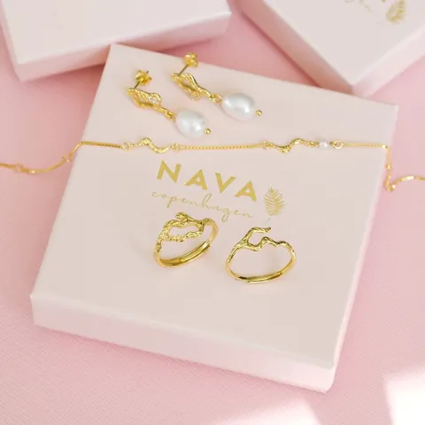 Nava Doris justerbar ring i forgylt sølv