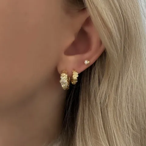 Nava Tuuli Earrings creol i forgylt sølv