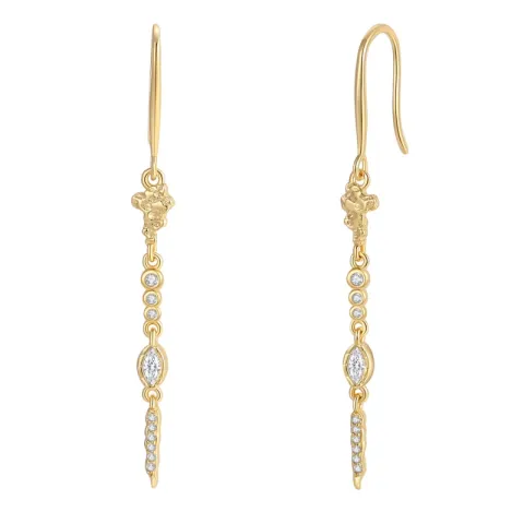 Nava Seth øredobber i forgylt sølv hvit zirkon