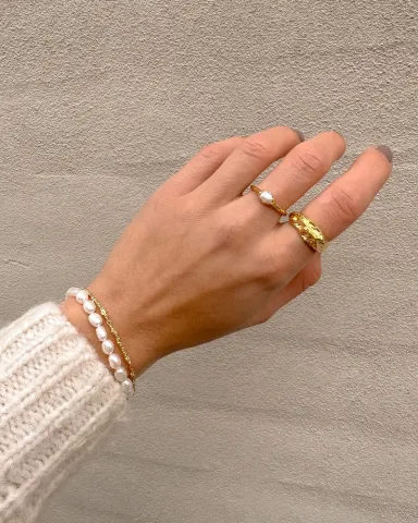 Studio Z Silica armbånd i forgylt sølv hvit zirkon
