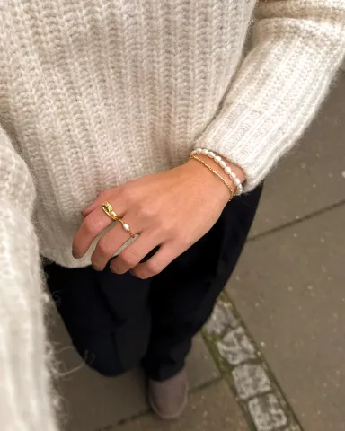 Studio Z Silica armbånd i forgylt sølv hvit zirkon